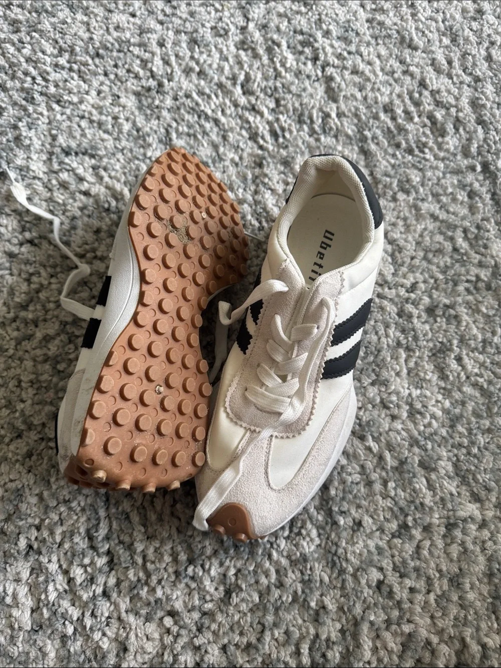 White and Black Low-Top Sneakers with Suede Accents